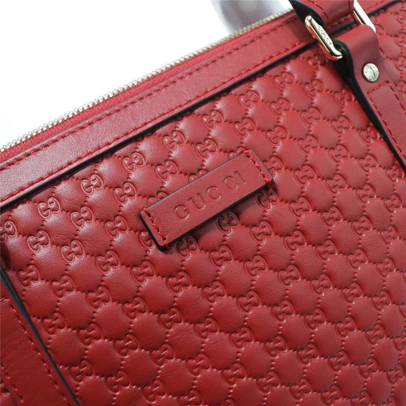 Gucci GUCCISSIMA LEATHER MICRO GG MEDIUM TOTE SHOULDER BAG 449656 Red High