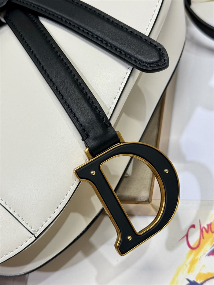 SADDLE BAG With Strap Two-Tone Calfskin High