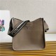 Prada hobo bag Leather 1BC073 Clay Grey High