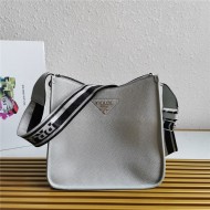 Prada hobo bag Leather 1BC073 Grey High