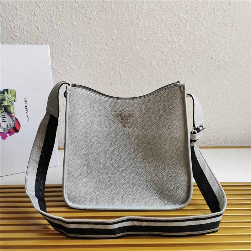 Prada hobo bag Leather 1BC073 Grey High