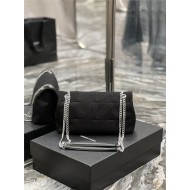 JAMIE MEDIUM CHAIN BAG "CARRÉ RIVE GAUCHE" IN SATIN AND LEATHER High