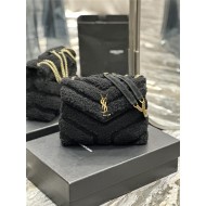 LOULOU SMALL BAG IN Y-QUILTED SUEDE AND SHEARLING High