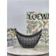 Small LOEWE Luna bag in Anagram jacquard and classic calfskin Black High