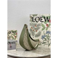 Small LOEWE Luna bag in Anagram jacquard and classic calfskin Green High