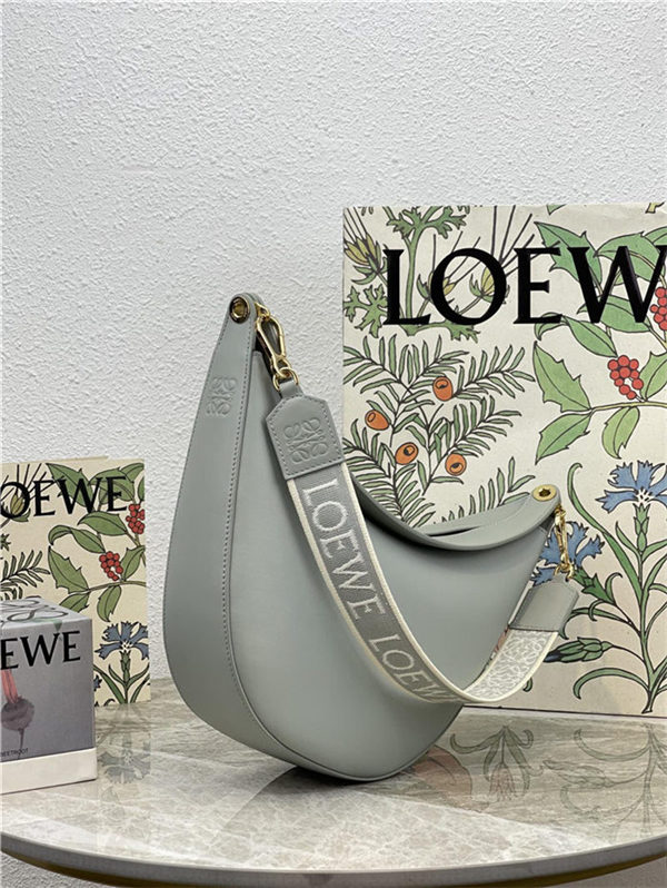 LOEWE Luna bag in in satin calfskin and jacquard Grey High