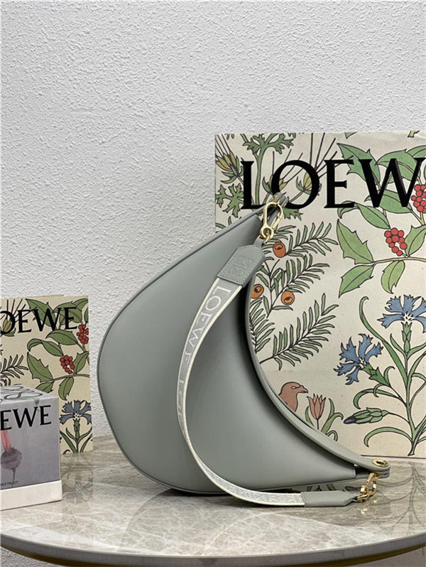 LOEWE Luna bag in in satin calfskin and jacquard Grey High