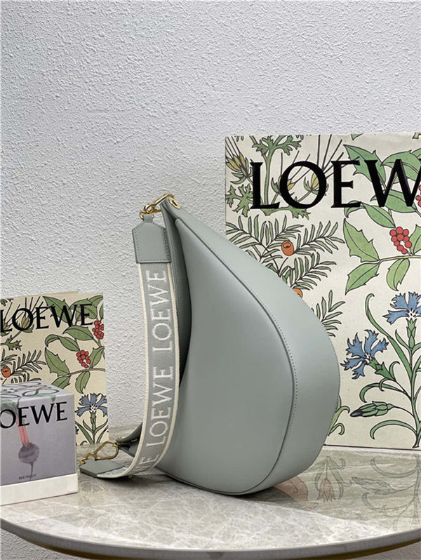 LOEWE Luna bag in in satin calfskin and jacquard Grey High