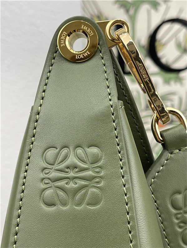 LOEWE Luna bag in in satin calfskin and jacquard Green High