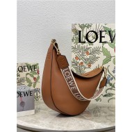 LOEWE Luna bag in in satin calfskin and jacquard Pecan High