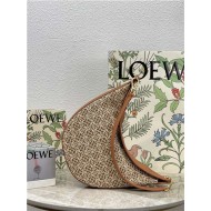 LOEWE Luna bag in Anagram jacquard and classic calfskin Pecan High