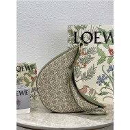 LOEWE Luna bag in Anagram jacquard and classic calfskin Green High