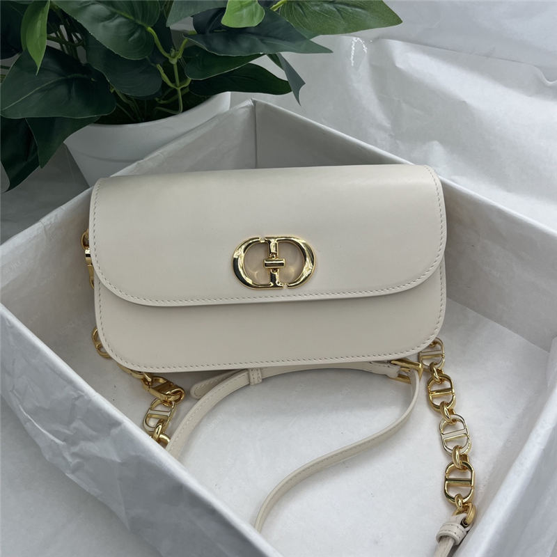 30 MONTAIGNE AVENUE BAG Box Calfskin White High