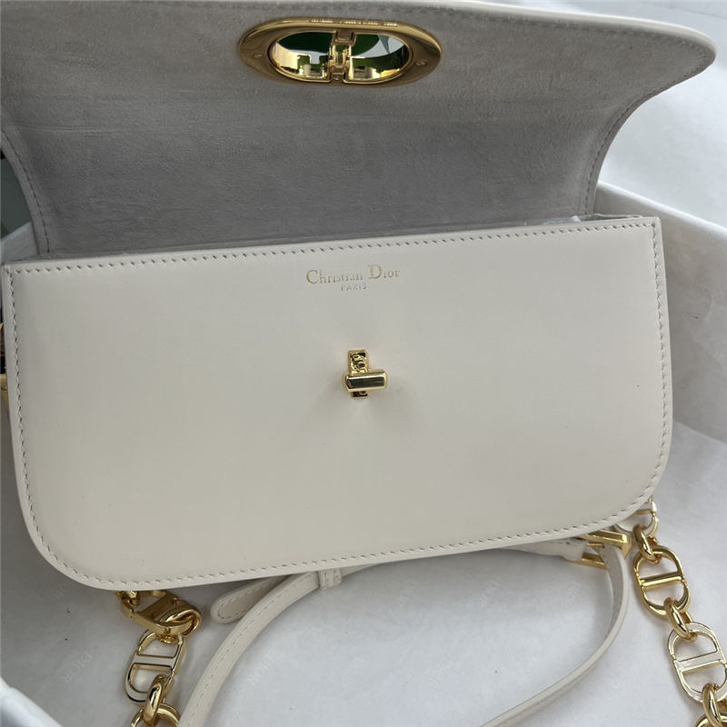 30 MONTAIGNE AVENUE BAG Box Calfskin White High