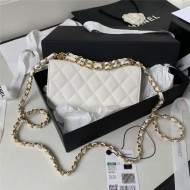 Chanel Wallet on Chain AP3021 Grained Calfskin & Gold-Tone Metal White A