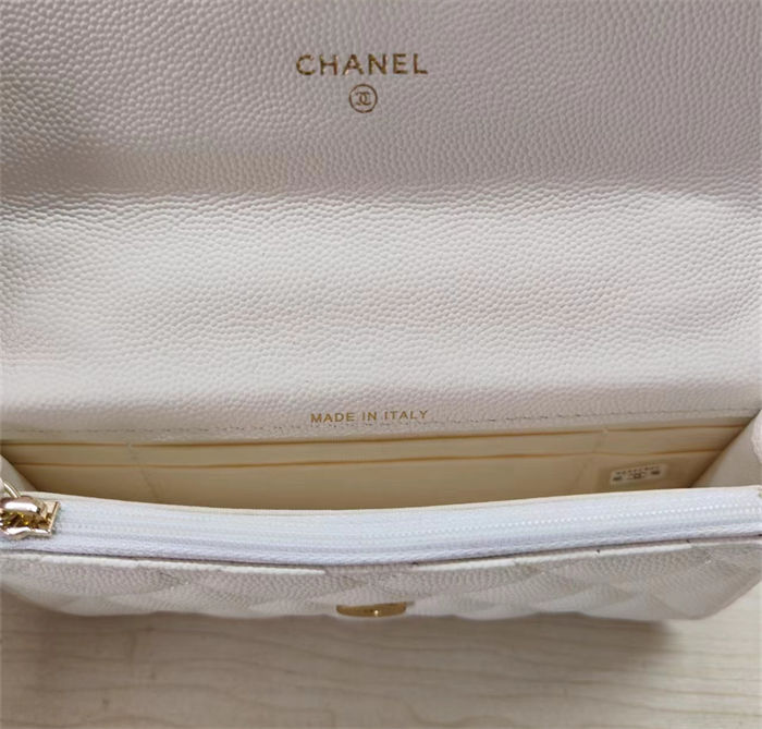 Chanel Wallet on Chain AP3021 Grained Calfskin & Gold-Tone Metal White A