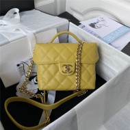 Chanel SMALL VANITY CASE Grained Calfskin & Gold-Tone Metal AS3729 Yellow A