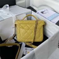 Chanel SMALL VANITY CASE Grained Calfskin & Gold-Tone Metal AS3729 Yellow A