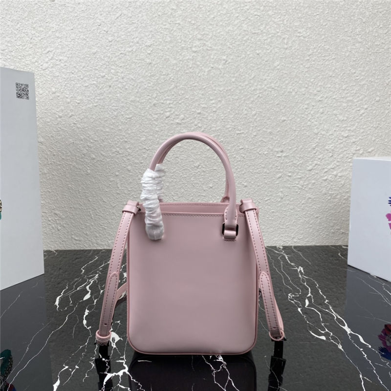 Prada Small brushed leather tote 1BA331 Pink High