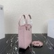 Prada Small brushed leather tote 1BA331 Pink High