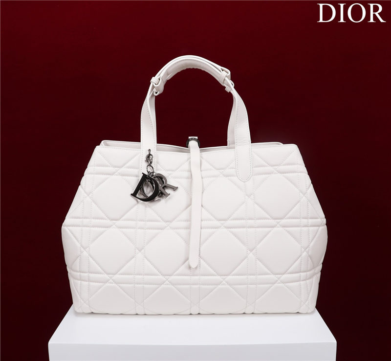 Dior LARGE SHOPPING TOTE Pewter-Metal White High