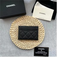 Chanel CLASSIC CARD HOLDER AP0213 Grained Calfskin & Silver-Tone Metal High