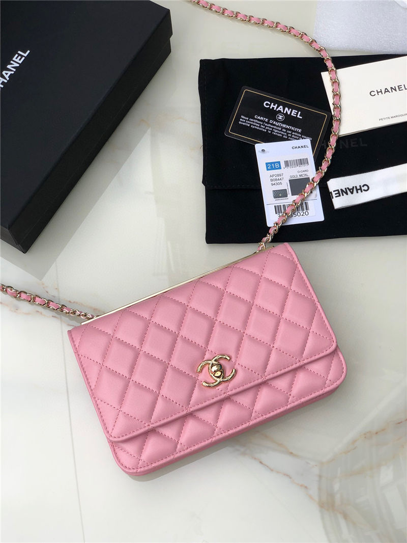 Chanel WALLET ON CHAIN AP2897 Lambskin & Gold-Tone Metal AP2897 Pink A