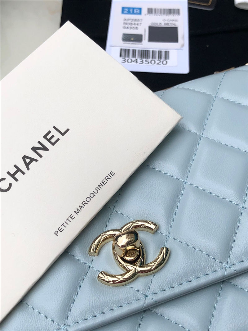 Chanel WALLET ON CHAIN AP2897 Lambskin & Gold-Tone Metal AP2897 Blue A