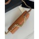 Chanel 19 WALLET ON CHAIN Shiny Lambskin, Gold/Silver-Tone & Ruthenium-Finish Metal Orange A