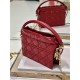 LADY DIOR TOP HANDLE DRAWSTRING MINI BAG Red High