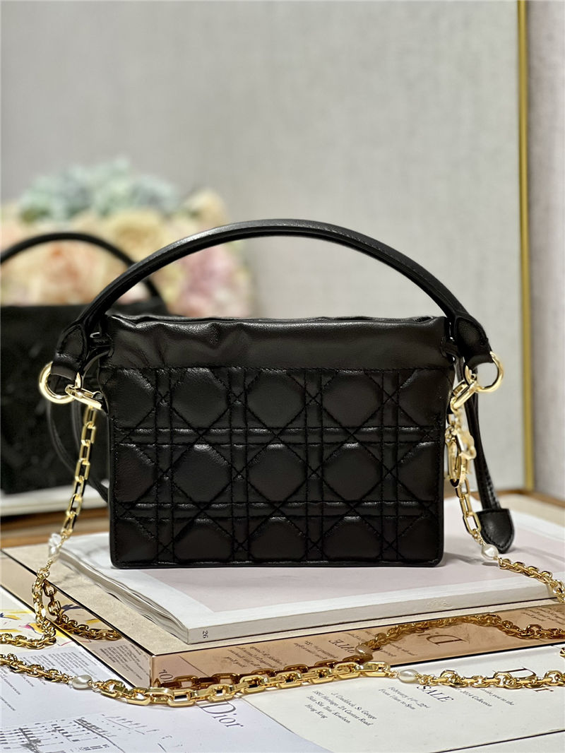 LADY DIOR TOP HANDLE DRAWSTRING MINI BAG Black High