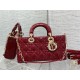 LADY D-JOY BAG MEDIUM Patent Cannage Calfskin Red High