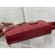 LADY D-JOY BAG MEDIUM Patent Cannage Calfskin Red High