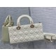 LADY D-JOY BAG MEDIUM Patent Cannage Calfskin White High