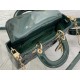 LADY D-JOY BAG SMALL Patent Cannage Calfskin Green High