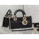 LADY D-JOY BAG SMALL Patent Cannage Calfskin Black High