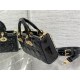 LADY D-JOY BAG SMALL Patent Cannage Calfskin Black High