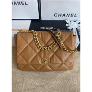 Maxi Chanel 19 Flap Bag Goatskin/Lambskin Caramel High