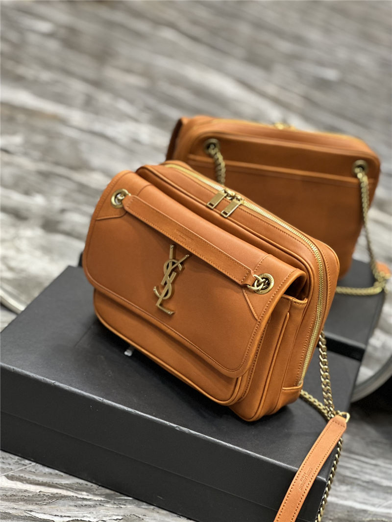 NIKI CAMERA BAG IN SMOOTH LEATHER Caramel High