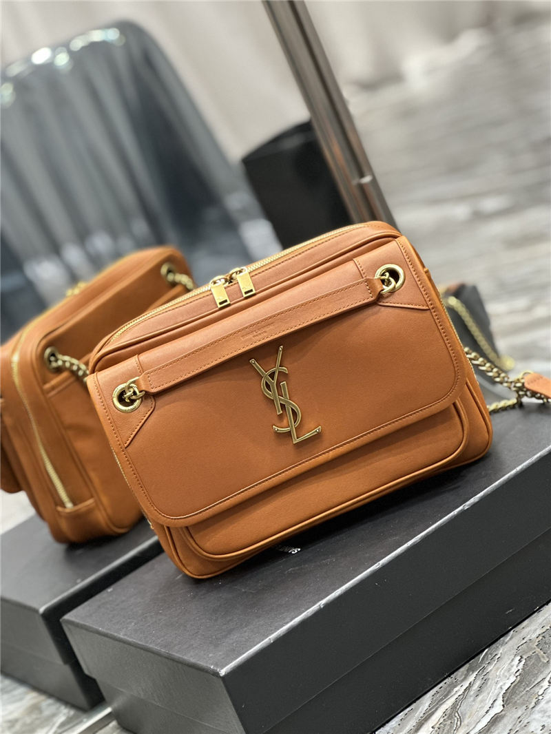 NIKI CAMERA BAG IN SMOOTH LEATHER Caramel High