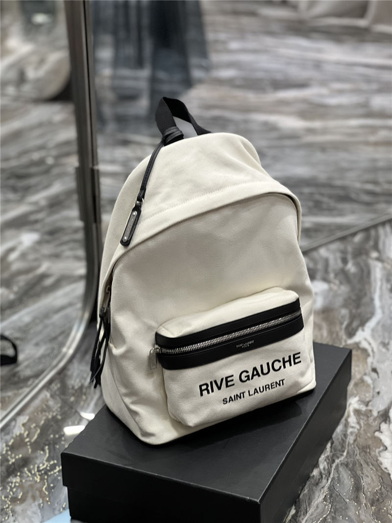 YSL CITY SMALL BACKPACK IN CANVAS, NYLON AND LEATHER High