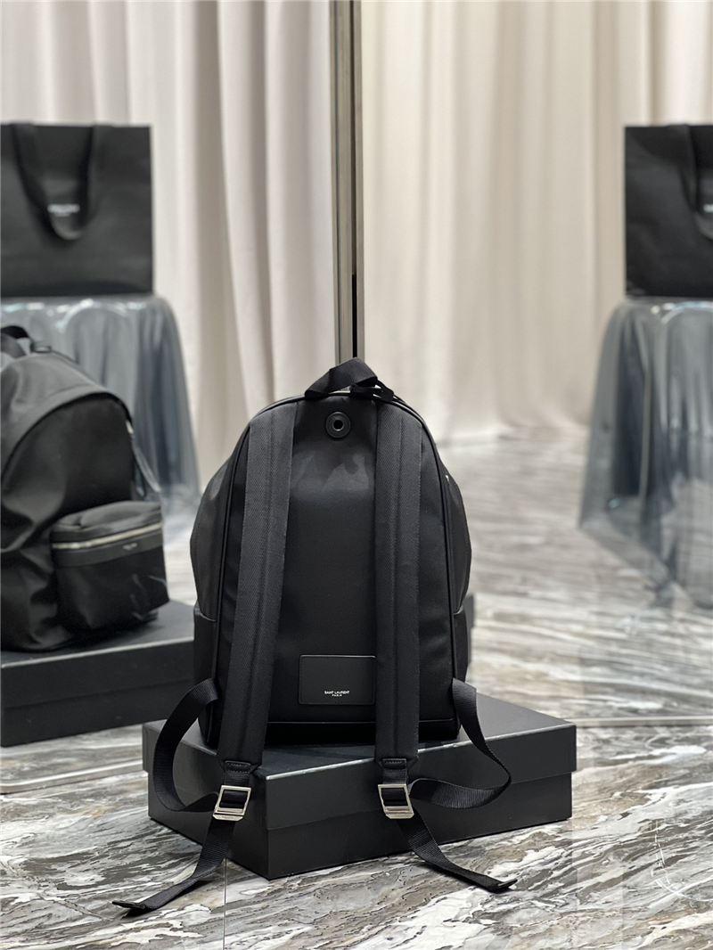 YSL CITY SMALL BACKPACK IN CANVAS, NYLON AND LEATHER High