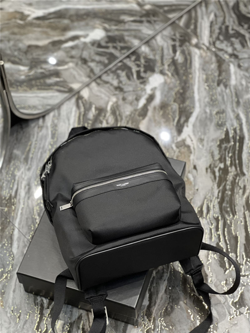 YSL CITY SMALL BACKPACK IN CANVAS, NYLON AND LEATHER High