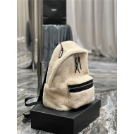 YSL CITY SMALL BACKPACK IN SHEARLING High