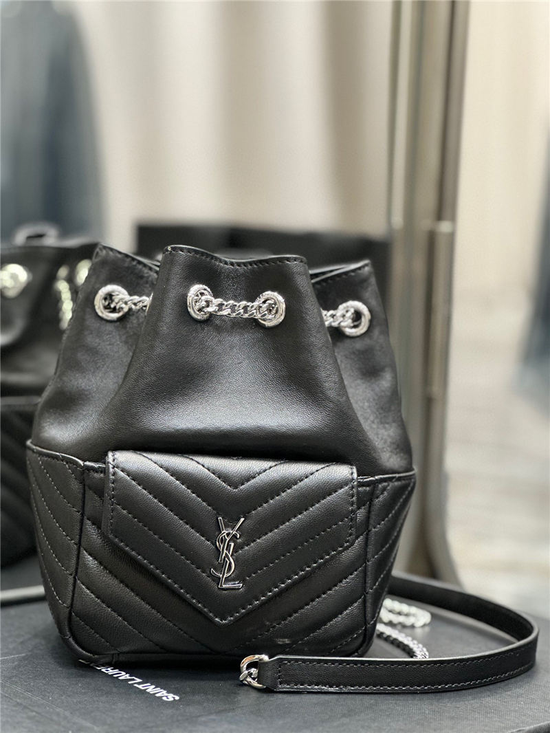 YSL JOE MINI BACKPACK IN Lambskin Black-Silver High