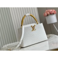 Louis Vuitton Capucines MM Ostrich leather M95393/M48865 Pearl High