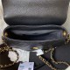 MINI MESSENGER BAG Grained Calfskin & Gold-Tone Metal AS3867 Black A