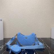 Prada Re-Edition 2005 raffia bag Blue High