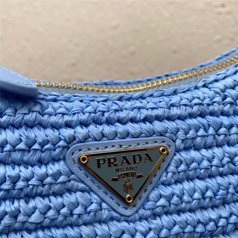 Prada Re-Edition 2005 raffia bag Blue High