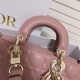 LADY D-JOY BAG SMALL Cannage Lambskin Pink High